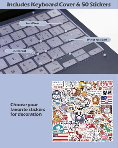 ProCase Crystal Clear Case for MacBook Neo 13 Inch 2026 Model A3404, Ultra-Thin Hard Shell Protective Laptop Cover with Keyboard Skin & Blue Stickers - color: Clear Case + Blue Stickers