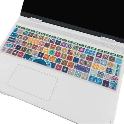 Keyboard Cover for HP Envy x360 15m-bp/bq /2020 2019 HP Pavilion 15/ HP Pavilion x360 15.6” Series/HP Envy 17 17.3" Series/HP Laptop 15t 17t 17-ca0011nr 17-by0040nr, Bohemian - color: Bohemian
