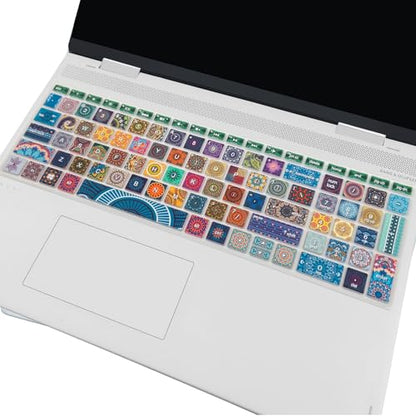 Keyboard Cover for HP Envy x360 15m-bp/bq /2020 2019 HP Pavilion 15/ HP Pavilion x360 15.6” Series/HP Envy 17 17.3" Series/HP Laptop 15t 17t 17-ca0011nr 17-by0040nr, Bohemian - color: Bohemian