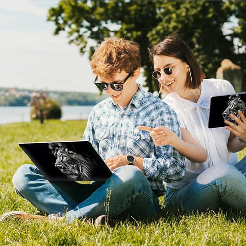 Universal Laptop Skin Sticker with 2 Wrist Pad Skins, Waterproof Scratch Resistant Vinyl Laptop Cover Decal, Cut to Fit for 11–15.6 Inch MacBook HP Dell Lenovo, Black Lion - color: Black Lion
