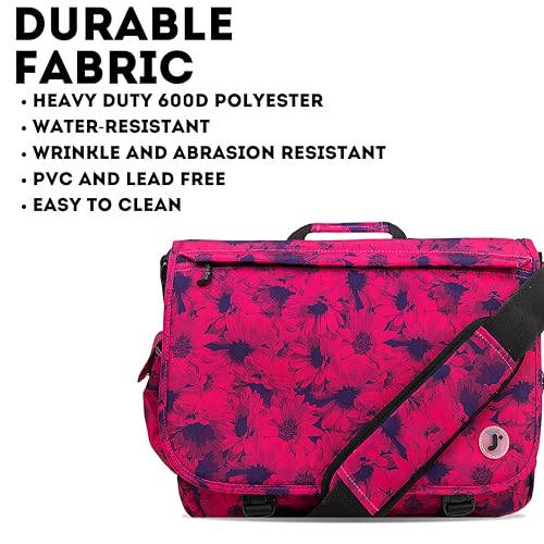 J World New York Thomas Laptop Messenger Bag for Women & Men. Kids Computer Bookbag - color: Bellis