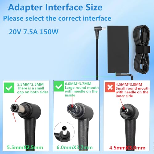 150w Charger Fit for Asus Tuf Gaming A15-Fa506 A17-Fa706 Fx505dt Fx705gt,Rog Strix G531gd G731gt,Adp-150ch B A18-150p1a