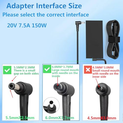 150w Charger Fit for Asus Tuf Gaming A15-Fa506 A17-Fa706 Fx505dt Fx705gt,Rog Strix G531gd G731gt,Adp-150ch B A18-150p1a