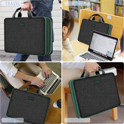 Slim Expandable Laptop Case 15.6 Inch Sleeve Upgraded Protective Durable Recycled Carrying Case Compatible with MacBook 15" & 16" and Most 15" 15.6" 16" Notebook,BK01GR01 - color: Bk01gr01, size: 15.6"