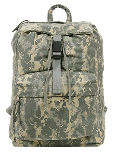 Rothco Canvas Daypack – Heavy-Duty Cotton Canvas Backpack for Hiking, Camping, Traveling, and Daily Use – 34L Capacity - color: Acu Digital Camo