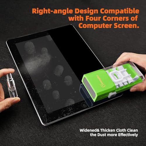 All-in-1 Keyboard Cleaner Laptop Cleaning Kit,Computer Screen-Safe Tools | MacBook iPad iPhone,Electronics Brush Tool for PC Camera Lens Earbuds,Deep Cleaning Spray Cloth, High-Density Soft Brush - color: LightGreen