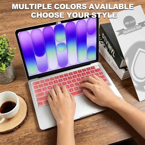 Allinside Keyboard Cover for 2026 MacBook Neo 13-inch A3404 (A18 Pro) & MacBook Air 13"/15" and MacBook Pro 14"/16" (M5 Chip), Premium Silicone Keyboard Protector Skin, US ANSI Layout, Rose Gold - color: Rose Gold