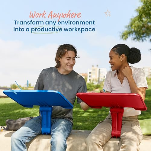ECR4Kids The Surf Folding Portable Lap Desk, Large, Flexible Seating, Blue - color: Blue