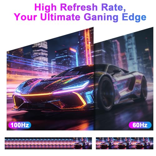 QQU 23.8" Large Portable Touchscreen Monitor, 1080P 100Hz FHD 100% sRGB USB-C HDMI Home Gaming Second Monitor Speakers w/120°Stand & VESA Travel Monitor for Laptop, MacBook, PC, Phone, Tablet, Switch