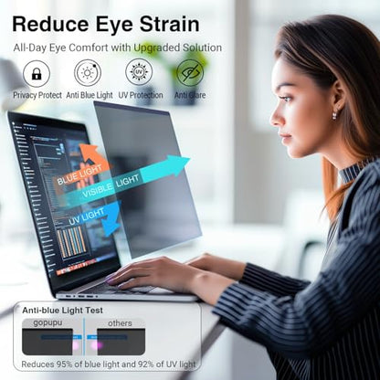 14 Inch 16:9 Removable Laptop Privacy Screen Protector Anti Blue Light | Computer Screen Privacy Shield Anti Glare Replacement for Lenovo Dell Thinkpad Hp Yoga Latitude Asus Acer Thinkpad Envy Xps - size: 14Inch 16:9