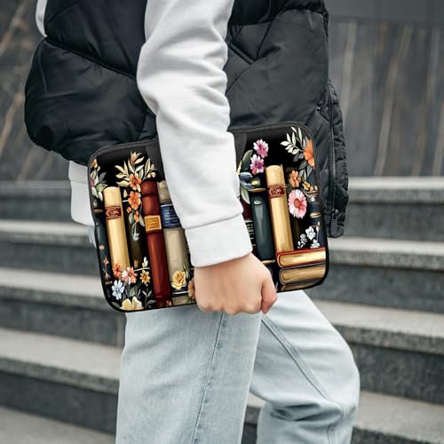 Laptop Sleeve with Handle 10 Inch, Waterproof Laptop Case Bag, Flower Book Pattern Design Computer Sleeve Compatible with MacBook Air, Pro, HP, Dell, Lenovo, ASUS - color: Flower Book, size: 10inch(9.7-10.5")