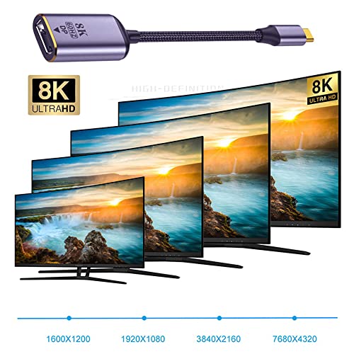 USB4 USB-C Type-C Source to Displayport DP Female Cable Display 8K 60HZ UHD 4K Monitor Displays - style: USB-C to DP