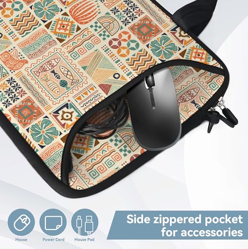17 inch Laptop Shoulder Bag Carrying Case with Handle Fits 15.6/16/17/17.3/17.4 inch Laptop Notebook (Geometric Drawing, 16-17.3 inch) - color: Geometric Drawing
