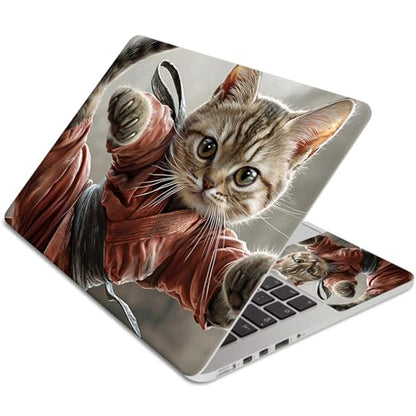 Laptop Skin Sticker 3-Piece Set,Cute Cats | Trim-to-fit 3-piece vinyl set with one 15 x 10.6 in lid skin and two palm-rest decals for many 12-15.6 in laptops - color: Cute Cats