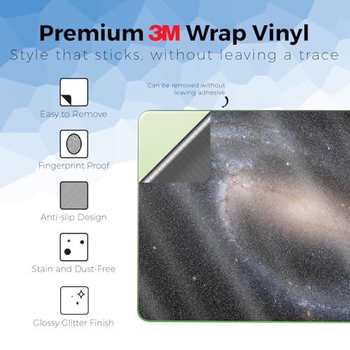 Glossy Glitter Laptop Skin Compatible with Apple MacBook Neo - Eridanus - Premium 3M Vinyl Protective Wrap Decal Cover - Easy to Apply | Crafted in the USA by MightySkins - color: Eridanus, size: MacBook Neo Full Cover Skin, style: Glossy Glitter Finish