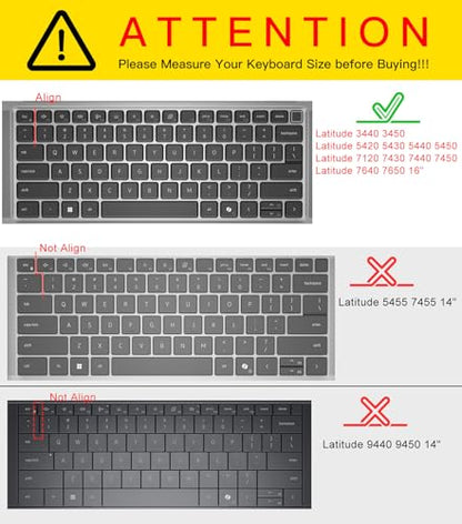 Large Print Keyboard Cover Skin for Dell Latitude 7420 7430 7440 7450 14", Latitude 14" 3440 3450 5420 5430 5431 5440 5450 9420 9430, Latitude 9510 9520 7520 15.6 & 7650 7640 16" Laptop, Hot Pink - color: Hot Pink