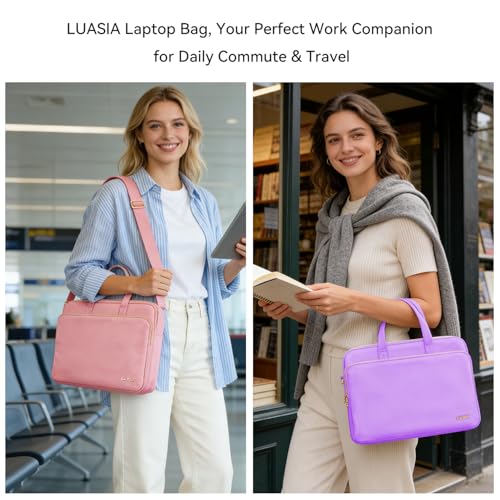 17 17.3 Inch Laptop Case Bag Women Men Compatible with HP OmniBook Envy Omen Pavilion/Dell Inspiron Precision/LG Gram/Yoga ThinkPad, Messenger Carrying Briefcase Computer Bag 18 inch, Pink - color: Pink, size: 17.3 inch