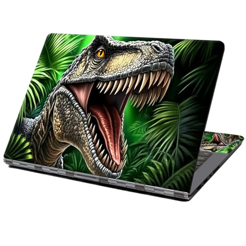 Laptop Skin Sticker Decal 12" 13" 13.3" 14" 15" 15.6",Waterproof Scratch Resistant Vinyl,Reusable Easy to Apply,for MacBook HP Dell Notebooks Netbooks Laptop,2 Wrist Pads,Dinosaur Green Forest - color: Dinosaur Green Forest