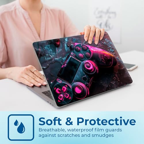 Reusable Universal Laptop Skin Sticker, Cut to Fit for 11.6–15.6 Inch Laptops, Waterproof Protective Film, No-Residue - Pink Damaged Controller - color: Pink Damaged Controller