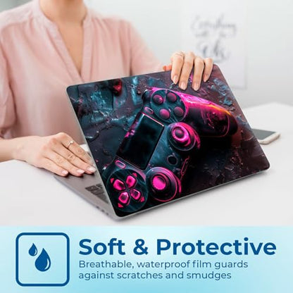 Reusable Universal Laptop Skin Sticker, Cut to Fit for 11.6–15.6 Inch Laptops, Waterproof Protective Film, No-Residue - Pink Damaged Controller - color: Pink Damaged Controller