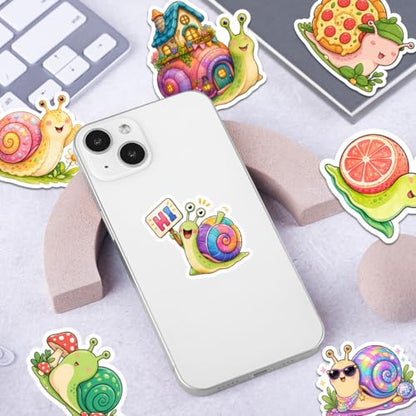18pcs Cute Snail Stickers Pack, Colorful Animal Waterproof Stickers,Vinyl Cute Aesthetic Sticker for Water Bottle,Laptop,Phone,Skateboard,Sticker for Teens Girls Kids - color: Snail
