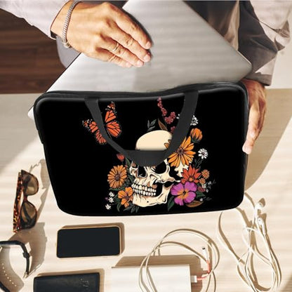 14" 15" Laptop Handle Bag Computer Bag,14.2" 15.4 inch Pouch Holder Notebook Sleeve Cover Compatible for Dell,Lenovo,Toshiba HP, Asus Notebook Messenger Briefcase-Art skull - color: Art Skull