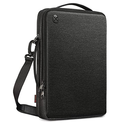 FINPAC 14-inch Laptop Shoulder Bag, Protective Computer Carrying Case Compatible with 15.3" MacBook Air M5/M4/M3/M2, 15-16" MacBook Air/Pro, Surface Laptop/Book, 14" HP/Dell/Acer/Chromebook, Black - size: 14-inch