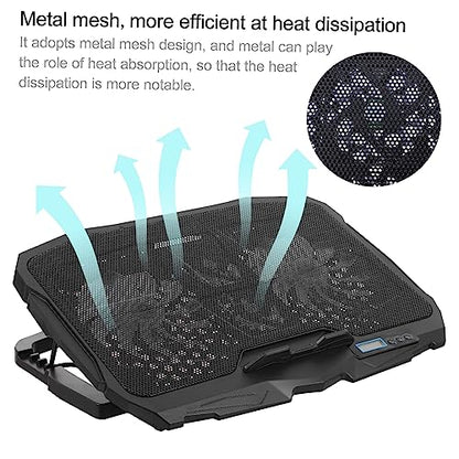 Lurrose Adjustable Laptop Cooler RGB Lighting Ventilated Support Stand for Enhanced Airflow Compatible Laptops Ergonomic Design for Use