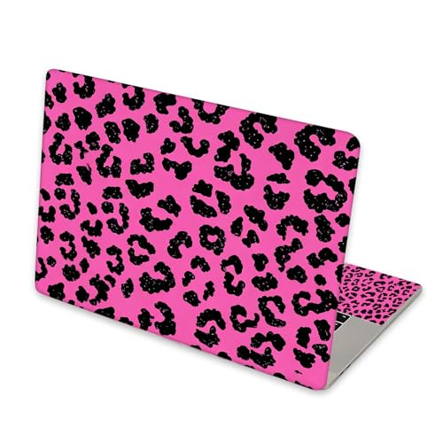 Universal Laptop Skin Sticker for 12/13/14/15.6 Inch Laptops, Reusable Vinyl Laptop Decal Cover, Waterproof Scratch Resistant Notebook Skin with 2 Wrist Pads,Mauve Leopard Print - color: Mauve Leopard Print