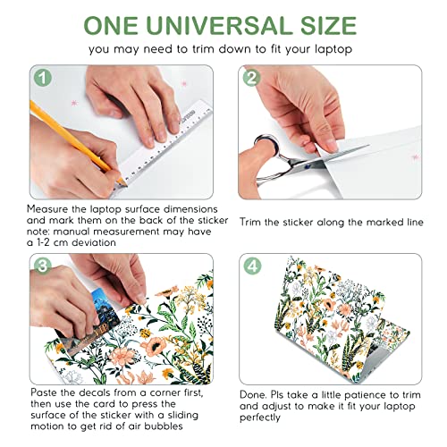 DINKY Laptop Skin Sticker Decal, 16" 16.5” 17” 17.3 inch Laptop Universal Reusable Vinyl Skin Stickers Art Cover Decal Notebook PC Personalized Protector (White Flor) - color: White Flor