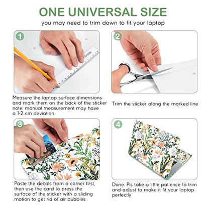 DINKY Laptop Skin Sticker Decal, 16" 16.5” 17” 17.3 inch Laptop Universal Reusable Vinyl Skin Stickers Art Cover Decal Notebook PC Personalized Protector (White Flor) - color: White Flor