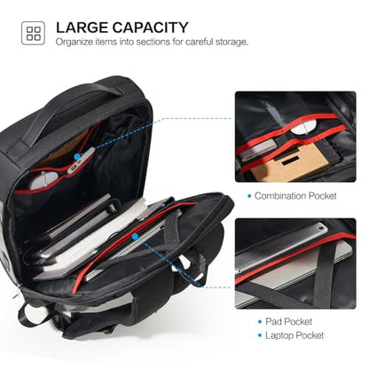 Anti-Theft Backpack, 15.6 Inch Laptop Backpacks for Men, Black | Business Backpack with USB Charging Port, Water Resistant Travel Laptop Backpacks for Work, Travel, Business Trip