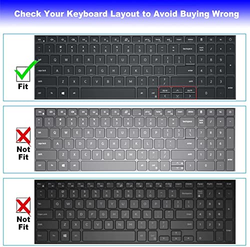 Keyboard Cover for 15.6 17.3 Dell Inspiron 15 17 5501 5502 5505 5508 5584 5590 5593 5598 7000 7500 7590 7591 7501 7506 7706 7790 Vostro 3501 3502 3505 5501 5502, 7590 5590, Inspiron 15 3000 5000 7000 - color: Black