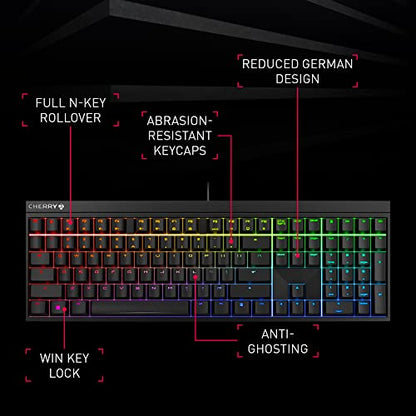 CHERRY XTRFY MX 2.0S, Wired Mechanical Gaming Keyboard with RGB-Lighting, Designed in Germany, Full Key Rollover, Anti Ghosting, Cherry MX2A Blue Switches, White - color: White, size: MX2A Blue