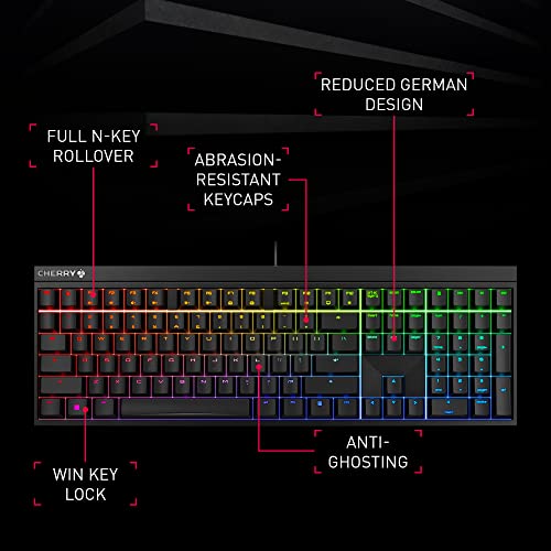 MX 2.0S, Wired Mechanical Gaming Keyboard with RGB-Lighting, Designed in Germany, Full Key Rollover, Anti Ghosting, MX2A RED Switches, White - color: White, size: MX2A Red