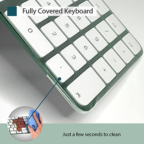 KeyboardMask Matte Finish Keyboard Cover Compatible with 2021 iMac Apple Wireless Magic Keyboard with Numeric, 0.12mm Ultra Thin Fully Covered Flat Style Wipeable Anti-Dust Protector