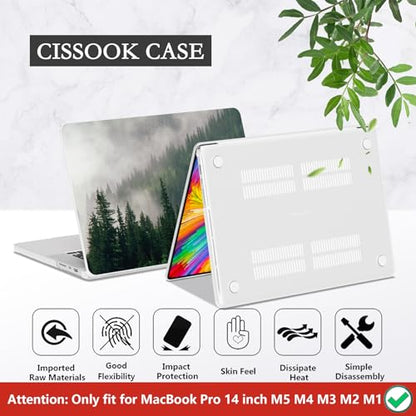 CISSOOK Compatible with MacBook Pro 14 inch Case 2026-2021 M5 M4 M3 M2 M1 | A3434 A3427 A3426 A3112 A3185 A3401 A2918 A2992 A2779 A2442, 5in1 Kit Hard Shell Case, Scratch Resistant, Forest - color: Forest