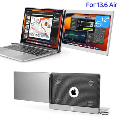 12'' Portable Monitor for Laptop Screen Extender for 13.6'' MacBook, Designed for MacBook Screen Extender FHD 1080P IPS Display Plug and Play P1M