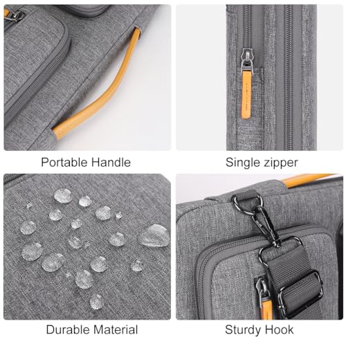 DOMISO 15.6 inch Laptop Case Sleeve Protective Cover Compatible with MacBook Pro 16 M4 M3 M2/Pro Max,15.6-16 inch HP Dell ASUS Lenovo Chromebook,Waterproof Computer Bag with Shoulder Strap,Grey - color: Grey, size: 15.6 inch