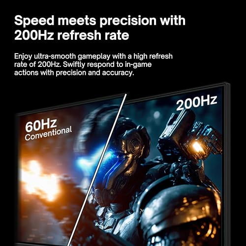 Pixio PX248 Wave 24 inch 200Hz Refresh Rate FHD 1080p Resolution Fast IPS Panel 1ms GTG Response Time Built-in Speakers Gaming Monitor with Adaptive Sync - color: Black