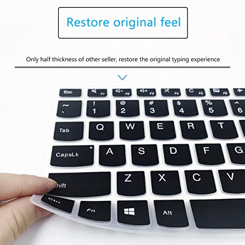 MUBUY Keyboard Cover for 2020 2019 New Lenovo IdeaPad 15.6" 17.3" 320 330 330s 340s 520 S540 720s 130 S145 L340 S340 V330 V130 Keyboard Protective Skin [with Numeric Keypad] -Black - color: Black