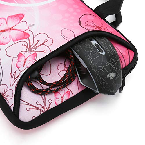 10 inch Messenger Bag Carrying Case Sleeve with Handle Accessory Pocket Fits 7 to 10-Inch Laptops/Notebook/Kids tablet (7-10.2 inch, Pink Butterfly) - color: Pink Butterfly, size: 7-10.2 inch