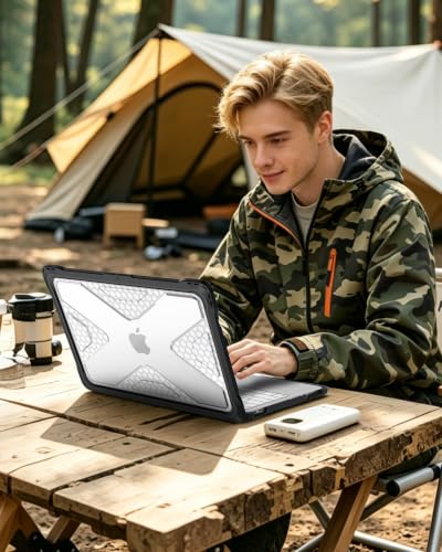 Fintie Rugged Case for MacBook Neo 13 Inch A3404 2026, Clear | Heavy Duty, Fingerprint Resistant, Shock-Absorbing, TPU Bumper, Hard Shell, Snap-On Cover, Work Travel Study Daily Use - color: Clear