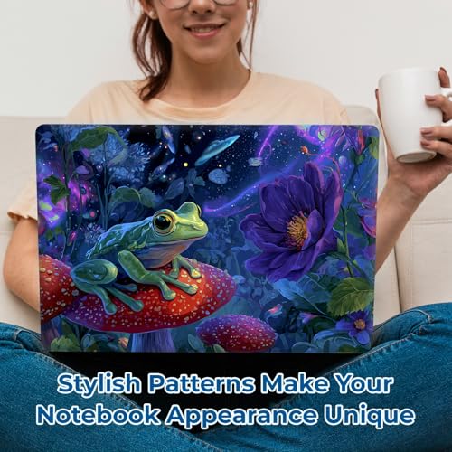 Reusable Universal Laptop Skin Sticker, Cut to Fit for 11.6–15.6 Inch Laptops, Waterproof Protective Film, No-Residue - Cosmie Garden Frog - color: Cosmie Garden Frog