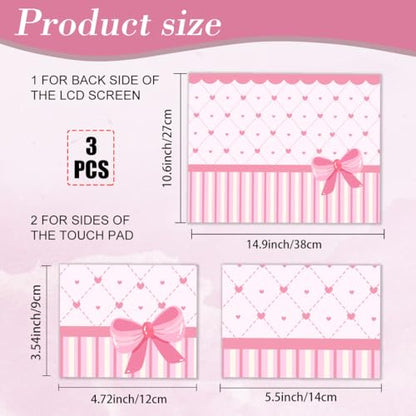 PLIGREAT 15 Inch Laptop Skin Sticker Decal, Pink Bow Present 12" 13" 13.3" 14" 15" Laptop Decals Cover Universal PVC Skin Stickers Cover Art Decal Reusable Notebook Protector - color: Bow Present