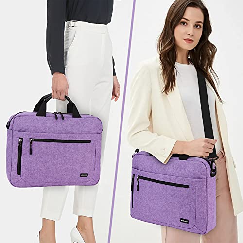 RAVUO Laptop Bag for Women, Water Resistant Lightweight 17inch Shockproof Laptop Shoulder Bag Sleeve Case Business Briefcase with Shoulder Strap Purple - color: 17inch--purple