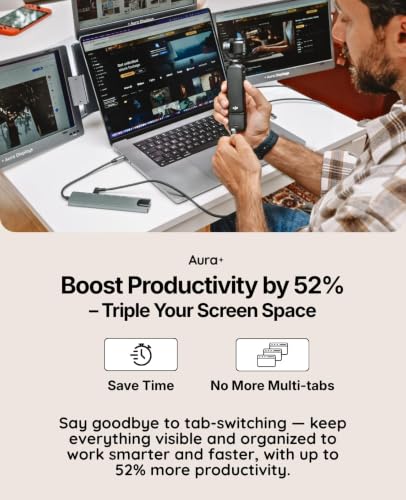 | Triple Boost Pro 14" | Portable Monitor Extender | Full Aluminum | Quad Screens | 3x 14 FHD 1080P HDR IPS | USB-C & USB-A | Compatible Laptops 11"-16" Windows MacOS - size: 3x 14" Full HD