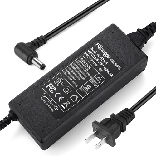 Facmogu 12V 10A Power Supply AC to DC Adapter, AC to DC Converter 100V-240V to 12V 10A 120W, 12 Volts 10 Amps Power Transformer 5.5x2.5mm & 5.5x2.1mm Tip, Desktop Regulated Power Adapter - size: 12V 10A (2 Prong Plug)