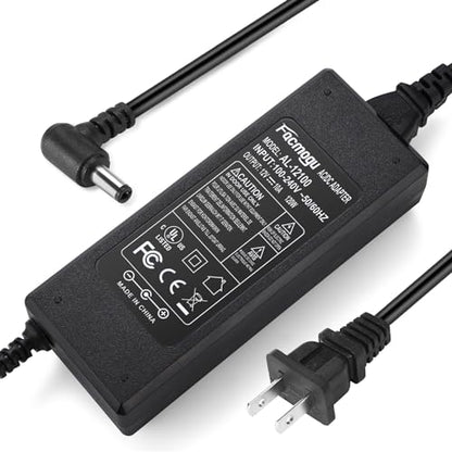 Facmogu 12V 10A Power Supply AC to DC Adapter, AC to DC Converter 100V-240V to 12V 10A 120W, 12 Volts 10 Amps Power Transformer 5.5x2.5mm & 5.5x2.1mm Tip, Desktop Regulated Power Adapter - size: 12V 10A (2 Prong Plug)