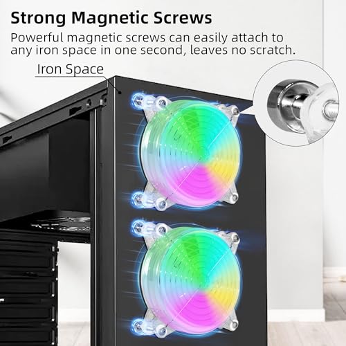 2PACK 4.72" 120mm 5V USB LED Fans with Magnetic Screws Small Cooling Fans | with Vibrant Lighting and Portable USB Powered, for Mini PC Router Cabinet Server A/V Equipment Play Station Ventilation - size: 240mm
